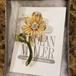Nolan Miller Light Peach Floral Pin Brooch